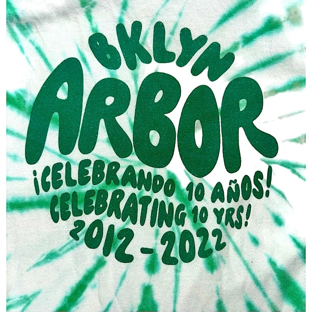 Vintage-Style Green Tie-Dye Arbor Collective Graphic T-Shirt 10 Years 2012–2022